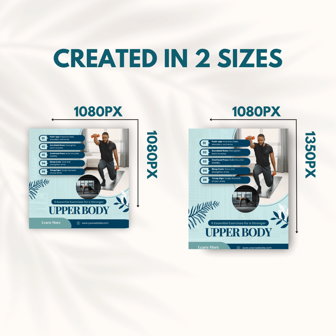 Fitness &amp; Health Social Media Templates Bundle