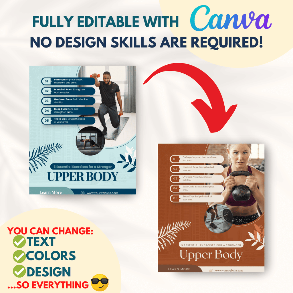 Fitness &amp; Health Social Media Templates Bundle