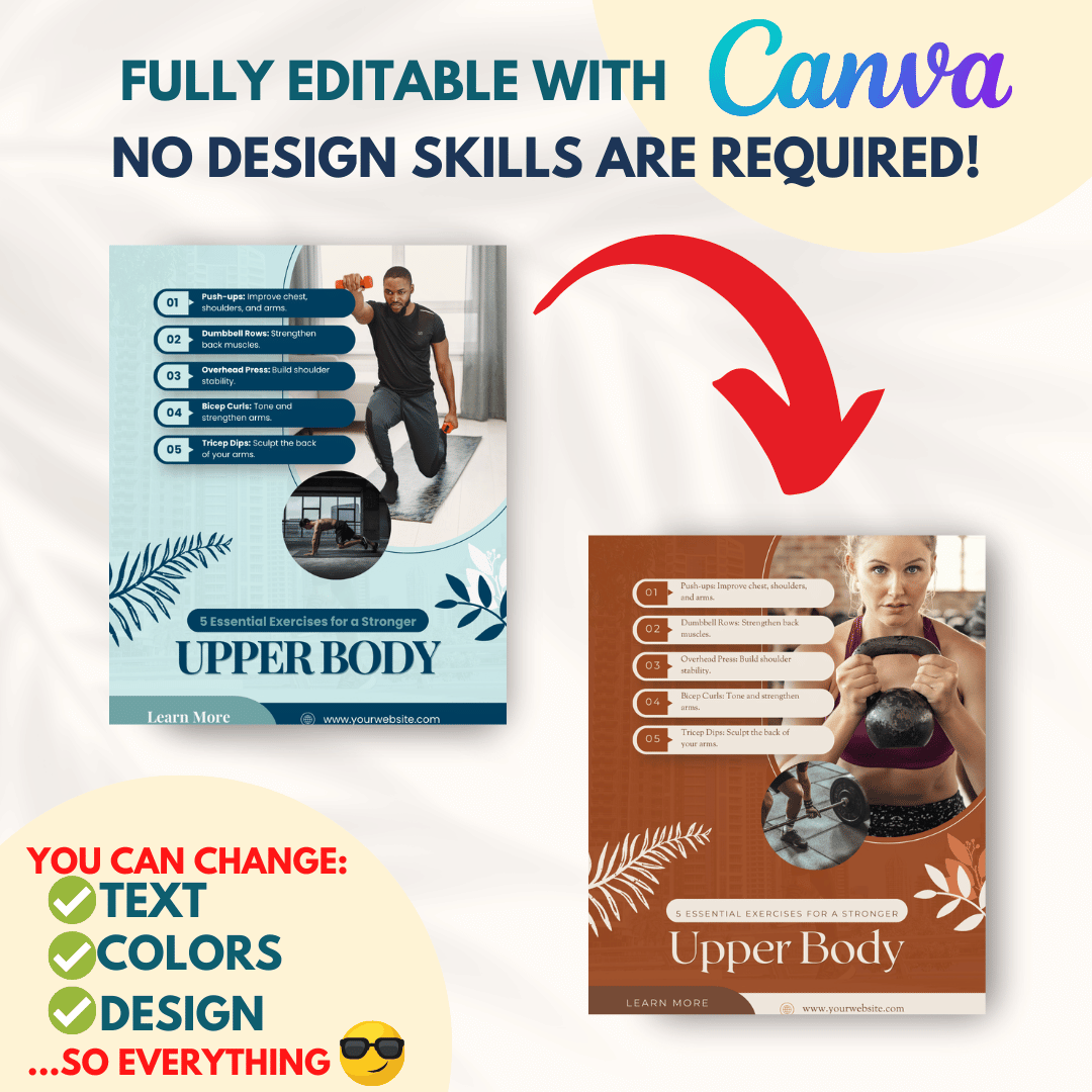 Fitness &amp; Health Social Media Templates Bundle