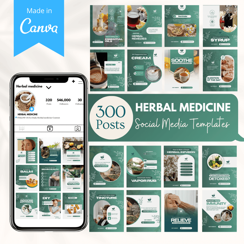 Herbal Medicine Social Media Templates