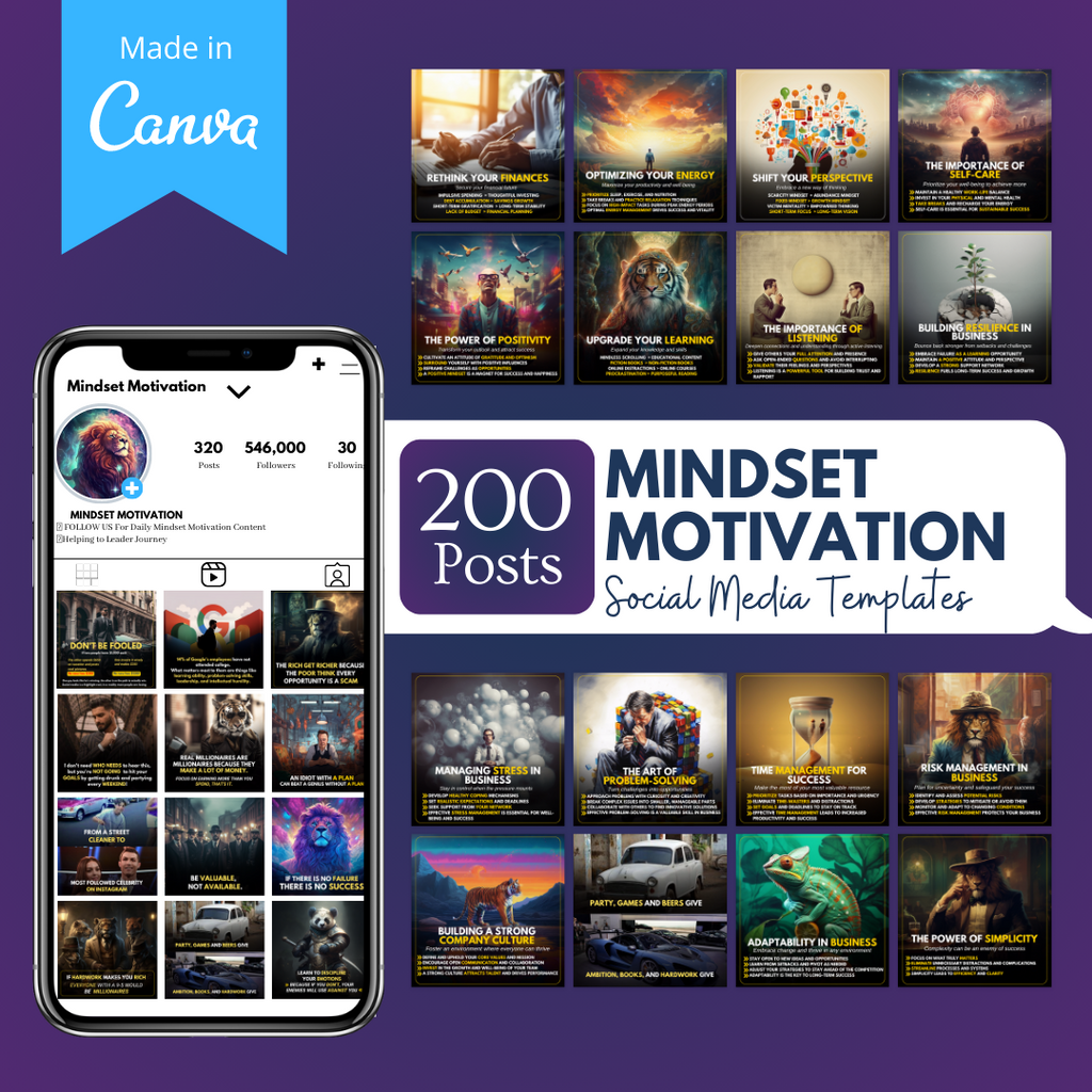 Mindset &amp; Motivation Social Media Templates