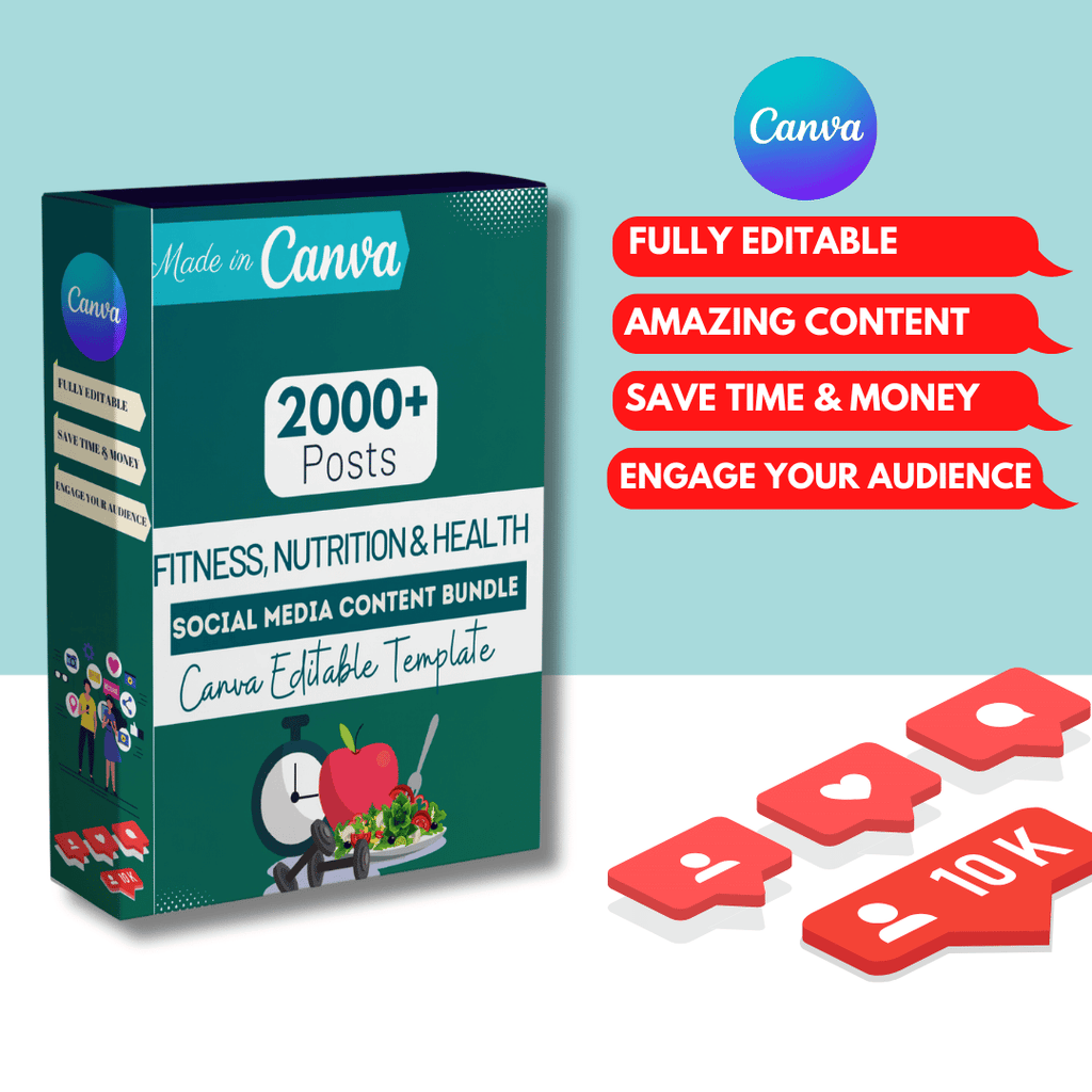Fitness &amp; Health Social Media Templates Bundle