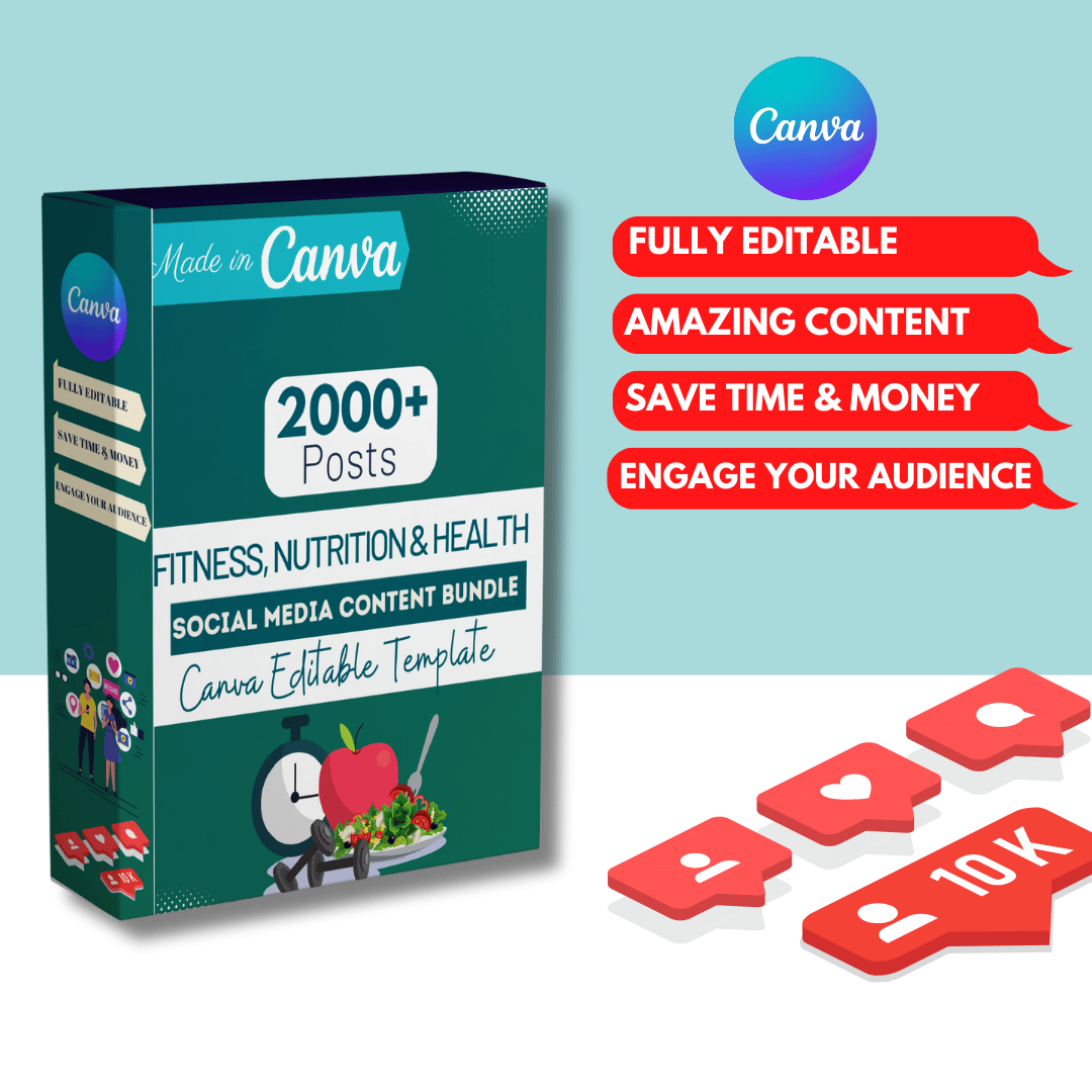 Fitness &amp; Health Social Media Templates Bundle