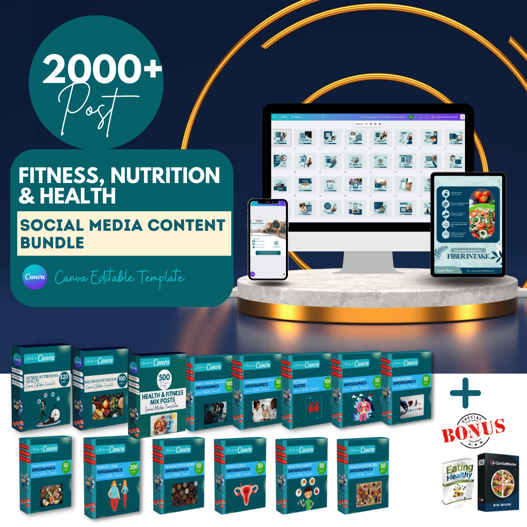 Fitness &amp; Health Social Media Templates Bundle