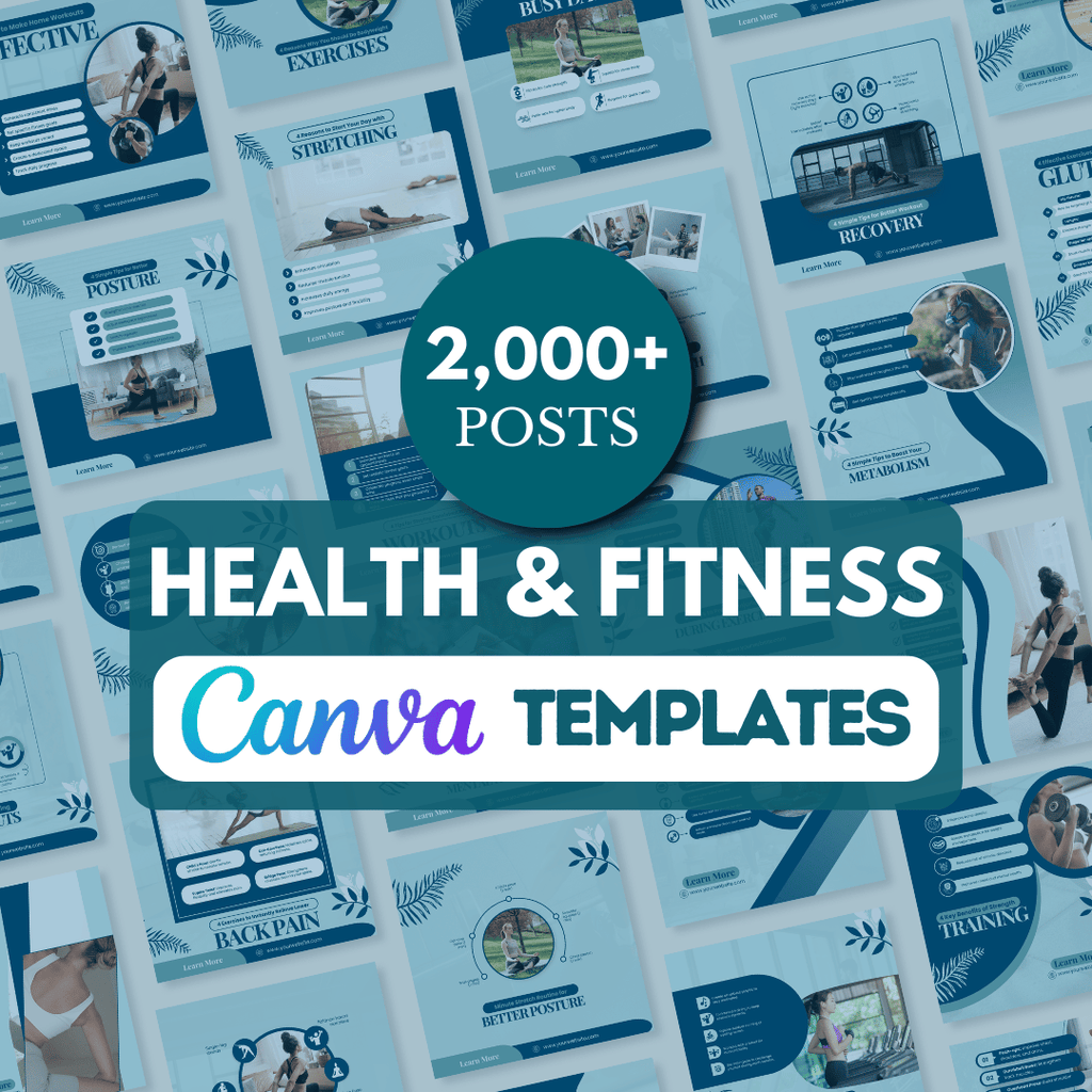 Fitness &amp; Health Social Media Templates Bundle