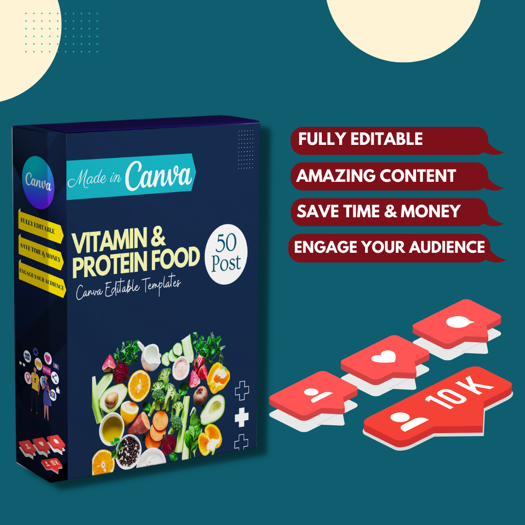 Vitamin &amp; Protein Food Social Media Templates