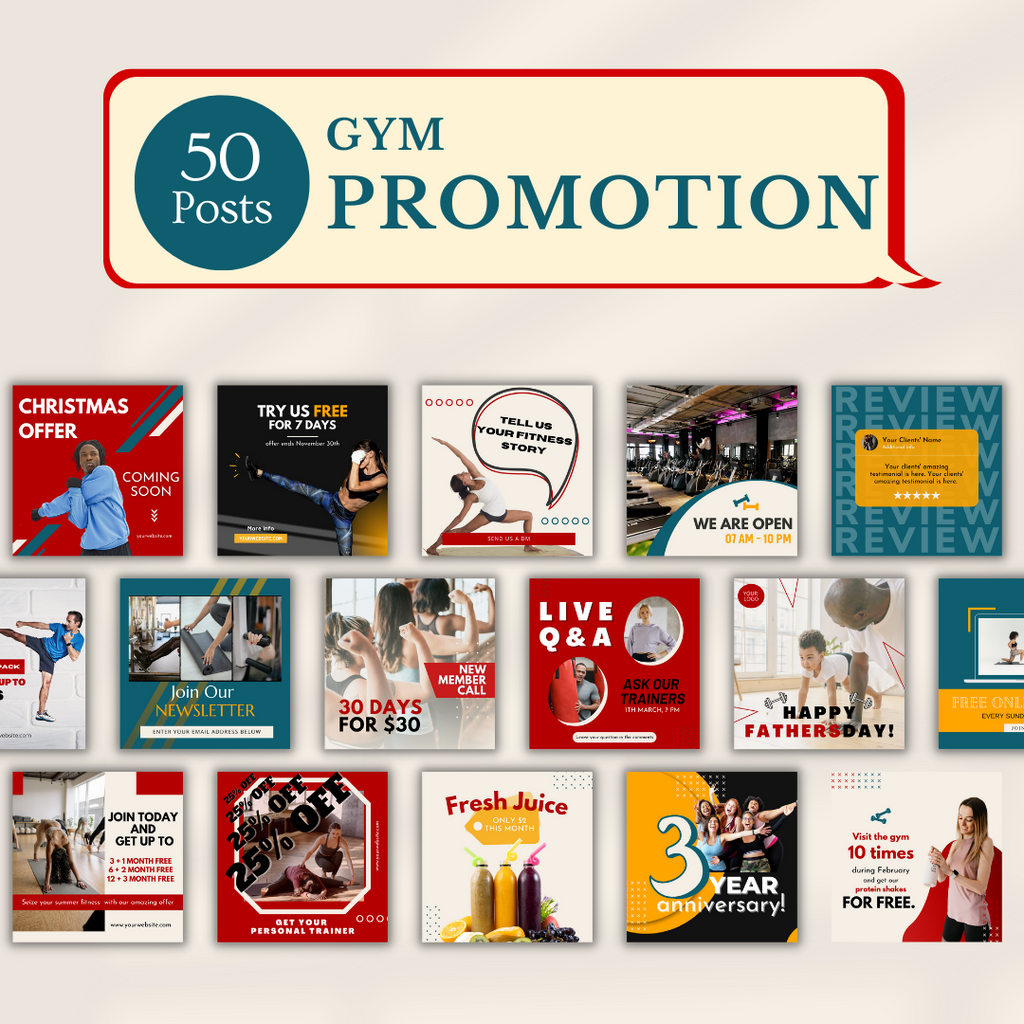 Gym Social Media Templates