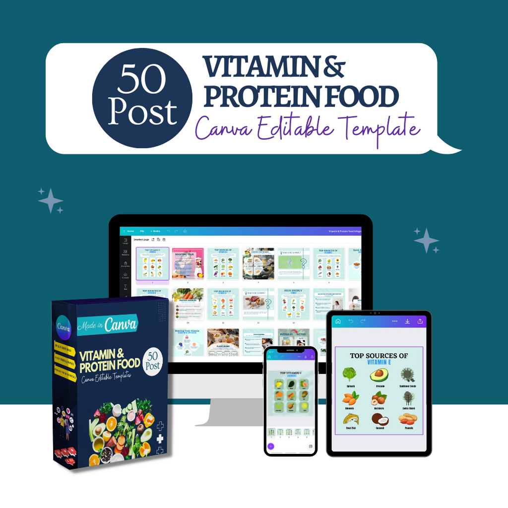 Vitamin &amp; Protein Food Social Media Templates